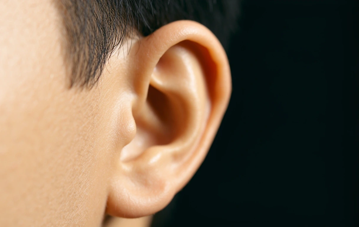 Detailed view of human ear anatomy